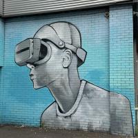 Vr Gamer At Cityside Mural In Belfast